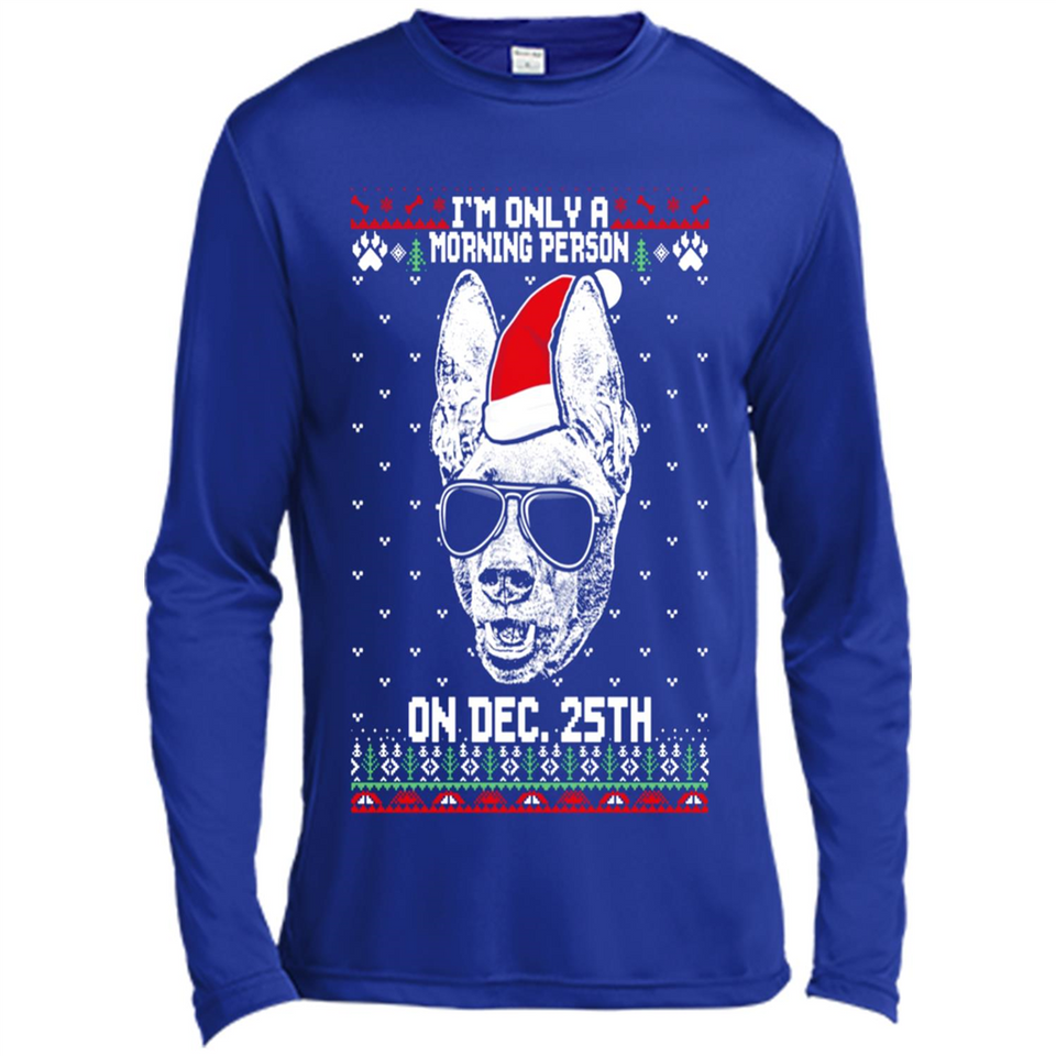 Morning Person Pharaoh Hound Funny Xmas - Canvas Long Sleeve T-Shirt