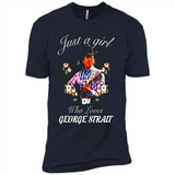Just a Girl Who Loves Music George Strait Shirt PINGPONG - Premium Short Sleeve T-Shirt