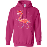 Christmas Lights Flamingo Wearing Santa Hat Funny Xmas - Hoodie