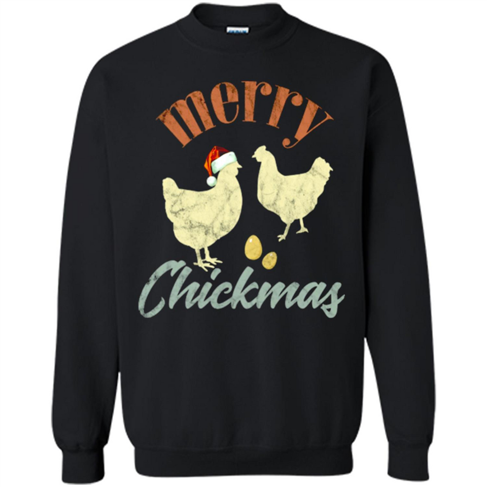 Christmas Chicken Vintage Shirt Funny Santa Hen Farmer Lover - Sweatshirt