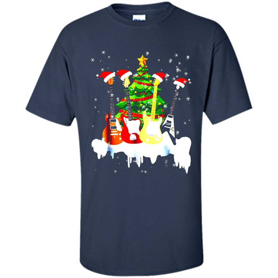 Santa Hat Electric Guitar Classical Guitar Christmas shirt Ladies' Boyfriend