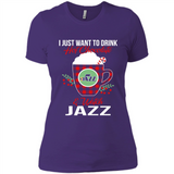 I Just Want To Drink Hot Chocolate & Watch Utah Jazz Ugly Christmas Sweater PINGPONG