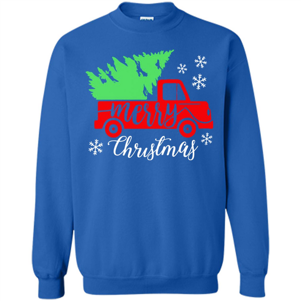Vintage Christmas Classic Truck T-Shirt with Snow and Tree