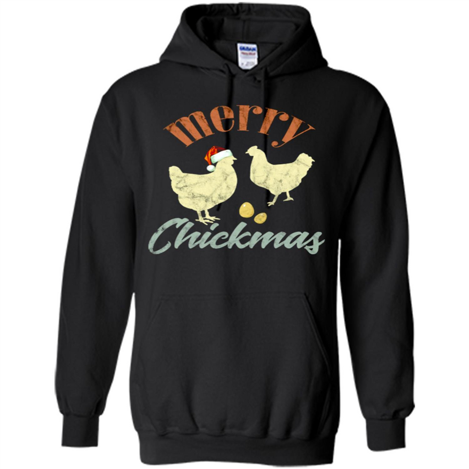 Christmas Chicken Vintage Shirt Funny Santa Hen Farmer Lover - Hoodie