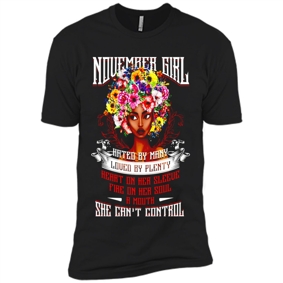 November Girl Flower - Premium Short Sleeve T-Shirt