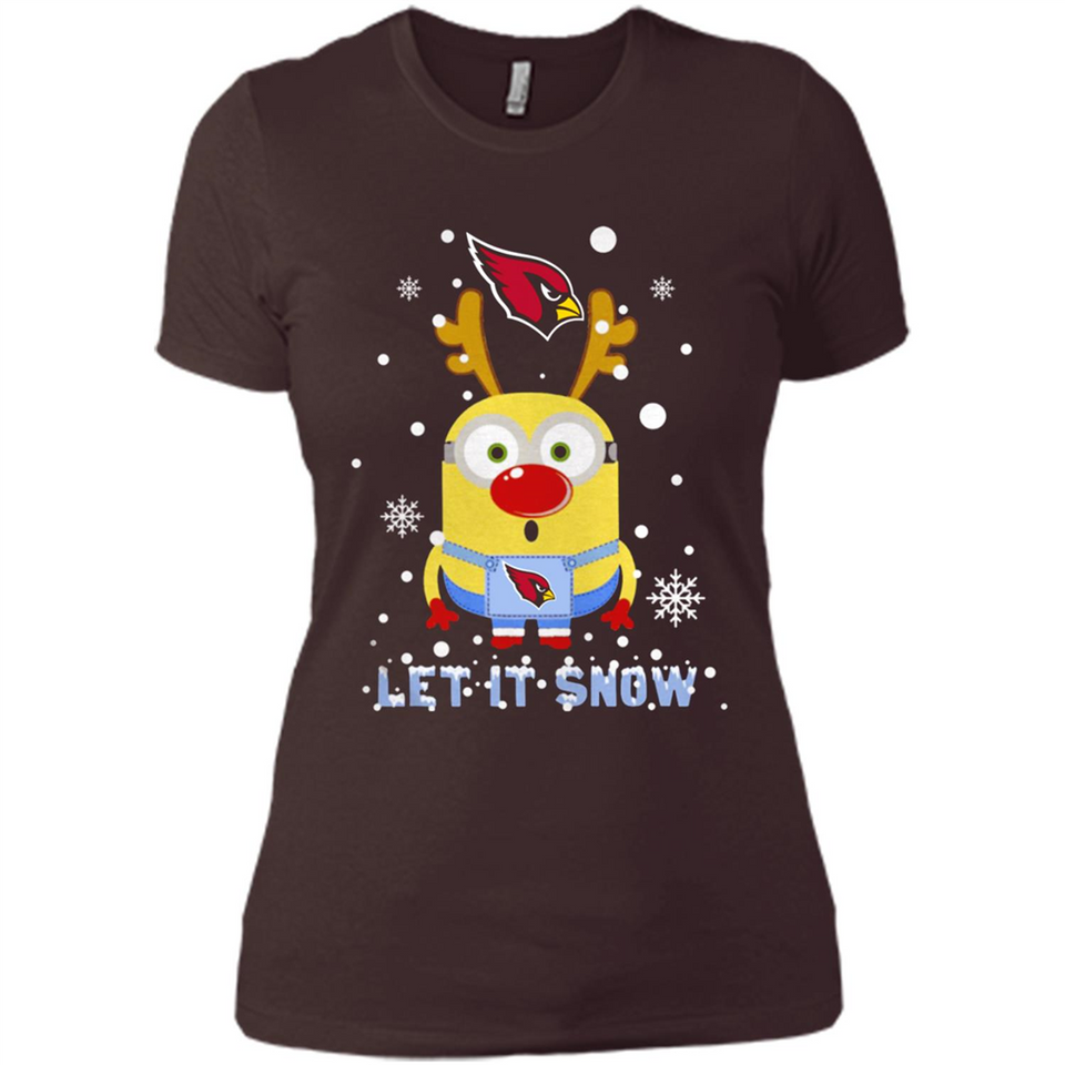 Minion Arizona Cardinals Ugly Christmas Sweater Let it Snow - Ladies' Boyfriend T-Shirt