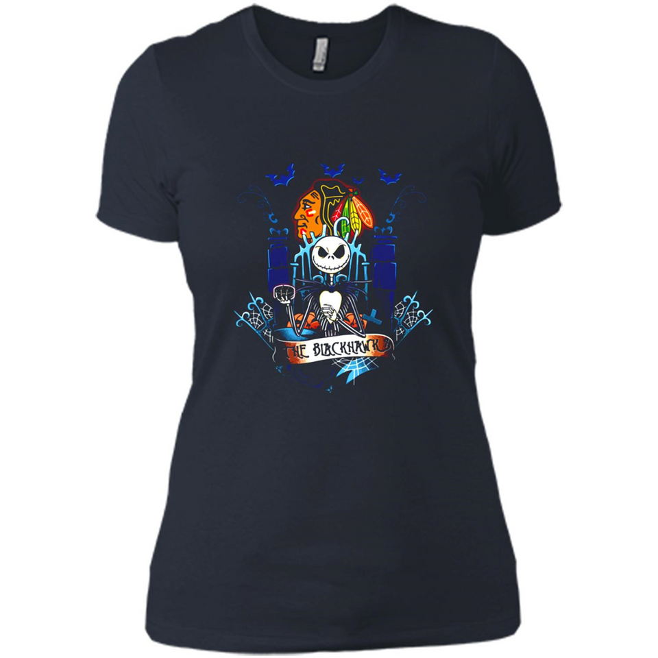 Chicago Blackhawks Halloween The Nightmare Before Christmas - Ladies' Boyfriend T-Shirt