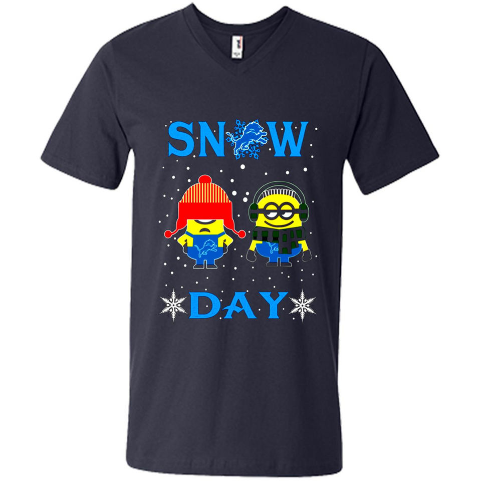 Snow Day Shirt For Detroit Lions Vs Minion Fans pingpong