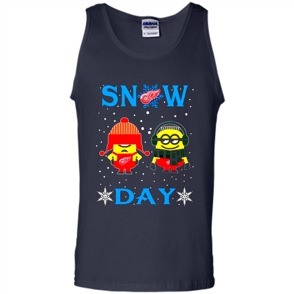 Snow Day Shirt For Detroit Red Wings Vs Minion Fans pingpong