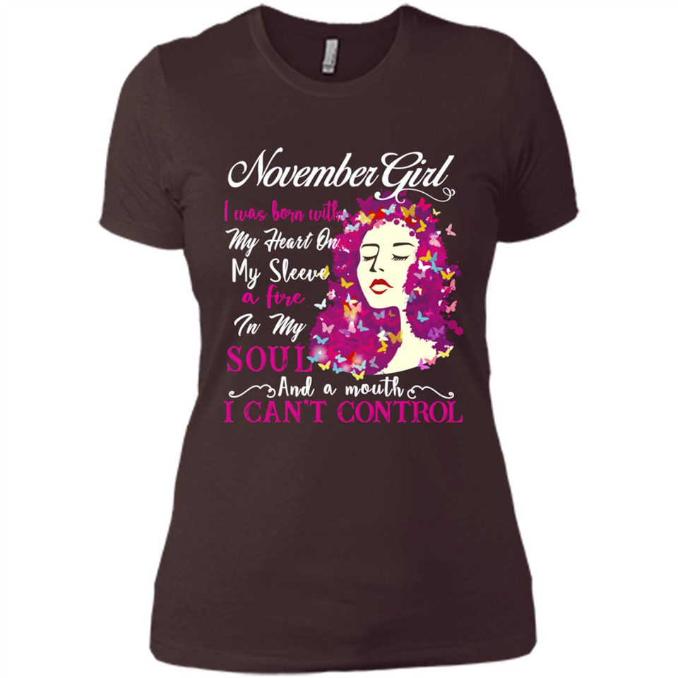 November Butterfly Girl - Ladies' Boyfriend T-Shirt