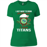 I Just Want To Drink Hot Chocolate & Watch Tennessee Titans Ugly Christmas Sweater PINGPONG