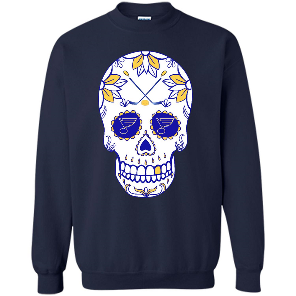 St. Louis Blues Hockey Sugar Skull Day of the Dead