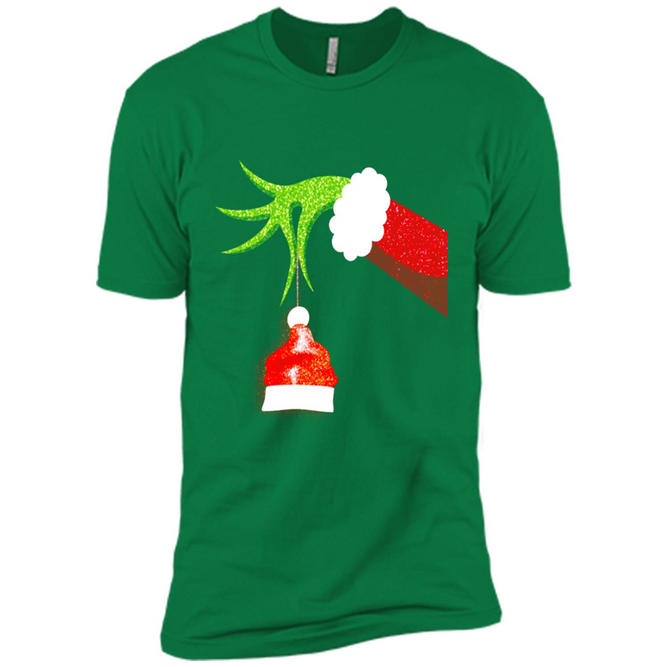 Funny Grinch Hand Holding Santa Hat Ornament Christmas PING PONG