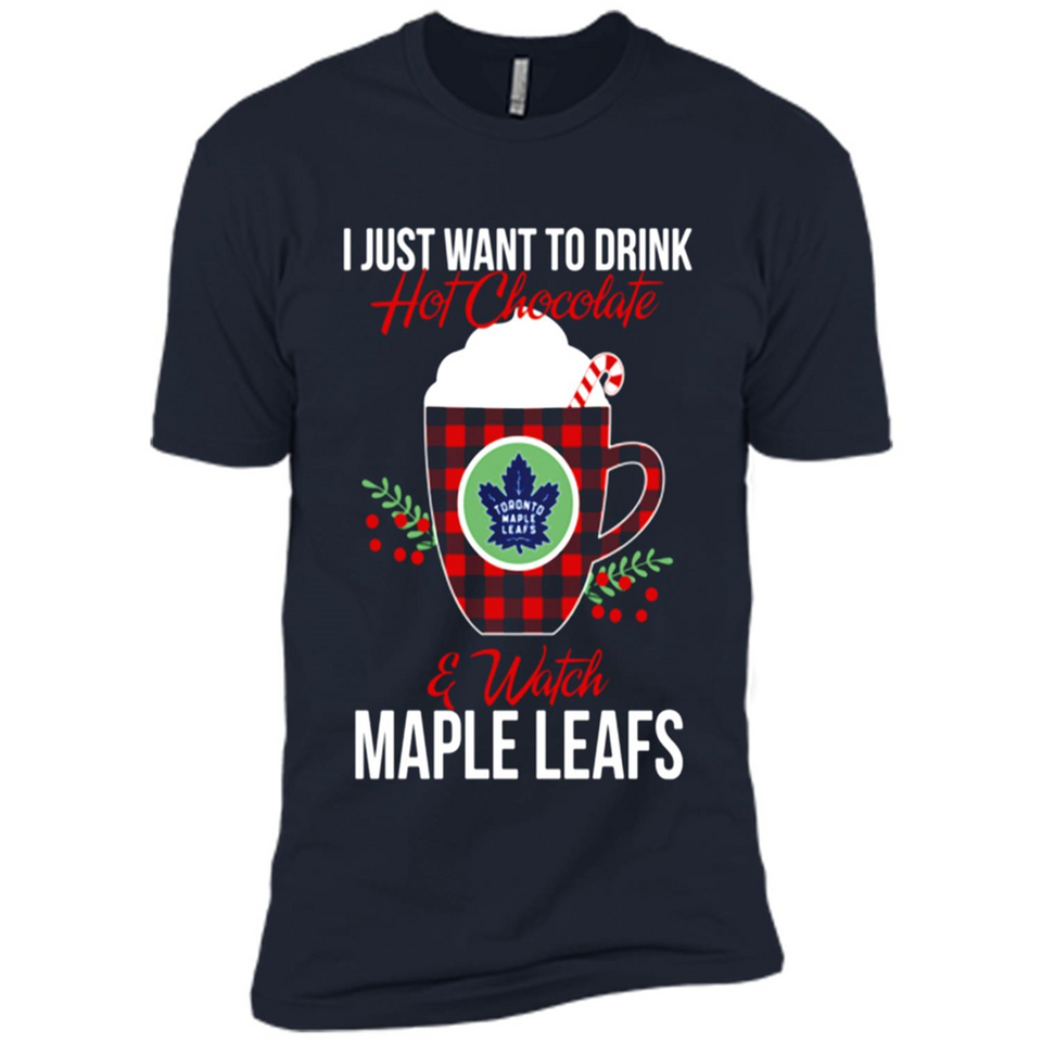 I Just Want To Drink Hot Chocolate & Watch Toronto Maple Leafs Ugly Christmas Sweater PINGPONG