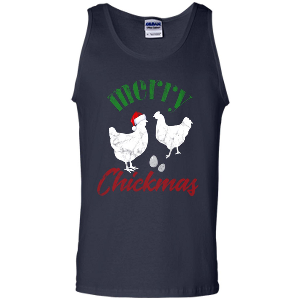 Christmas Chicken Shirt Santa Hens Lover Funny Farmer Gift - Tank Top