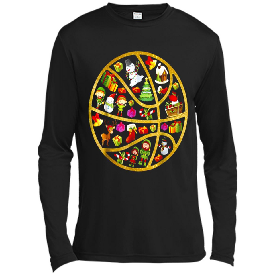Basketball Christmas Ornament - Canvas Long Sleeve T-Shirt