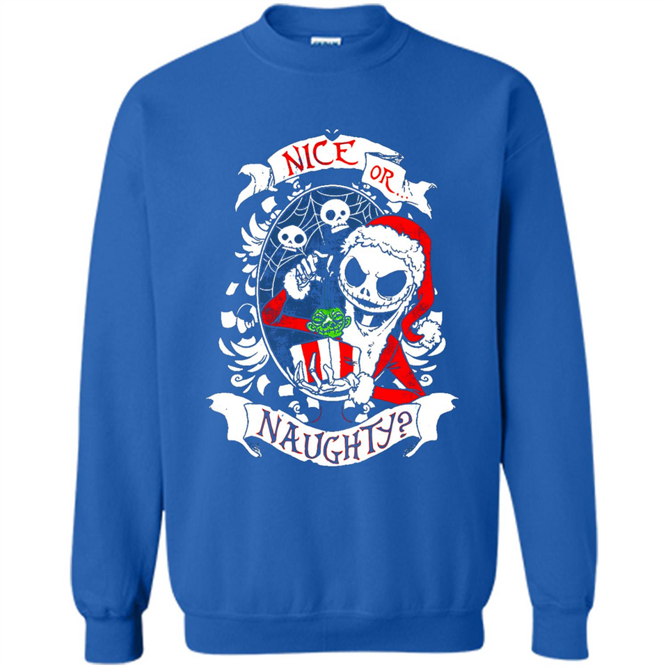 Christmas Shirt, Santa Nice Or Naughty Xmas - Sweatshirt