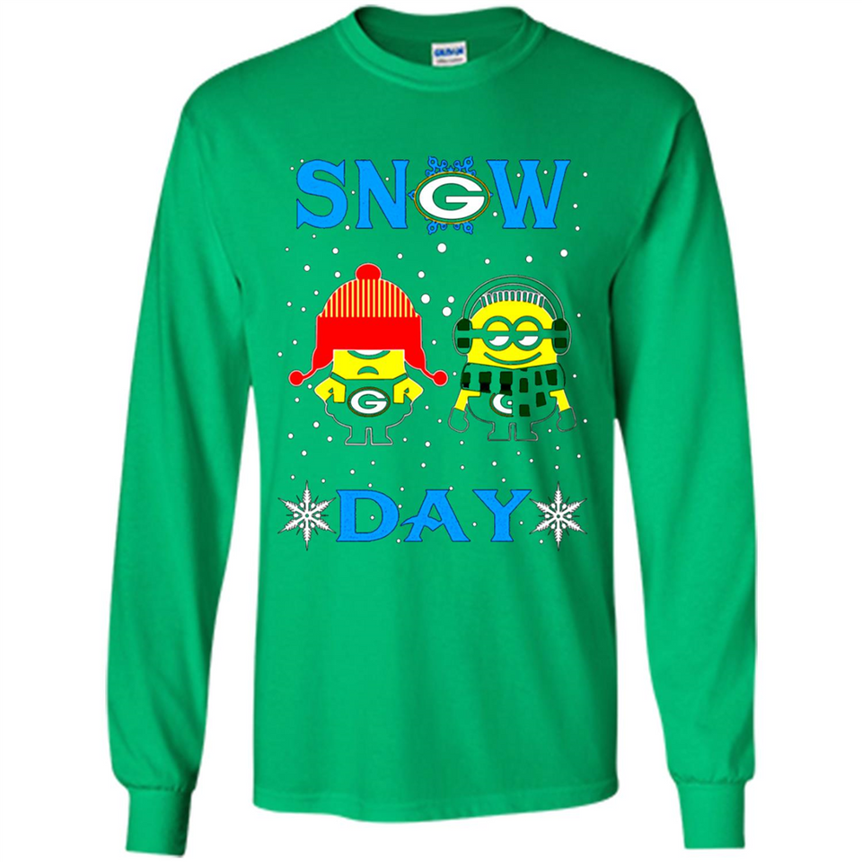 Snow Day Shirt For Green Bay Packers Vs Minion Fans pingpong