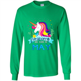 Unicorns are born in May Birthday Rainbow Gift Ladies Custom