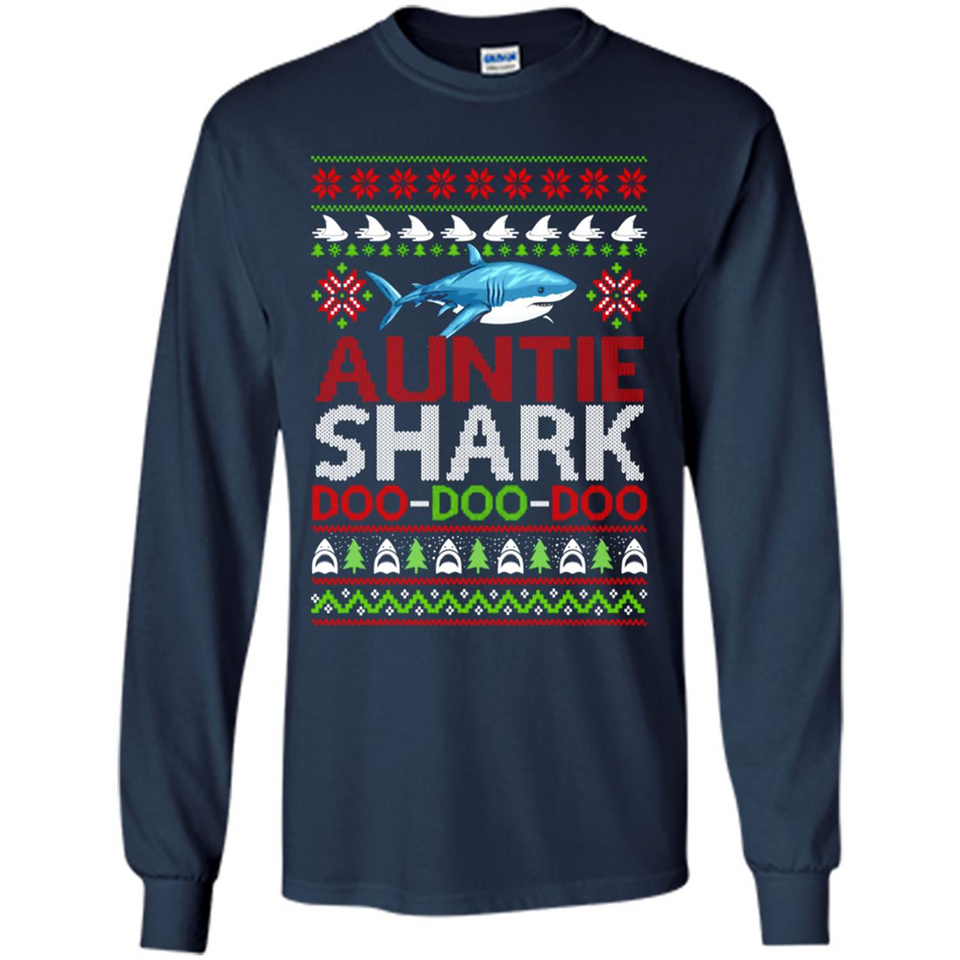 Auntie shark Doo Doo Doo Christmas - Long Sleeve T-Shirt
