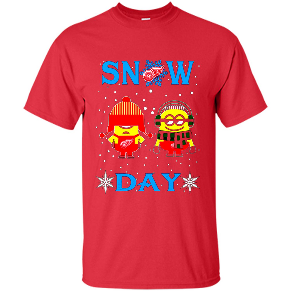 Snow Day Shirt For Detroit Red Wings Vs Minion Fans pingpong