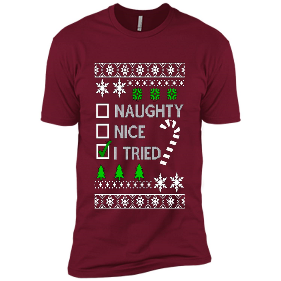 Naughty Nice I Tried Christmas sweatshirt PINGPONG