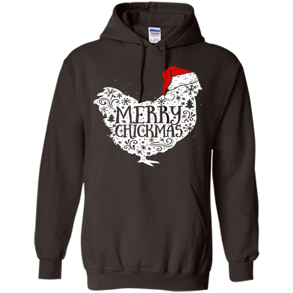 Chicken Christmas T Shirt Merry Chickmas Santa Claus Gifts - Hoodie