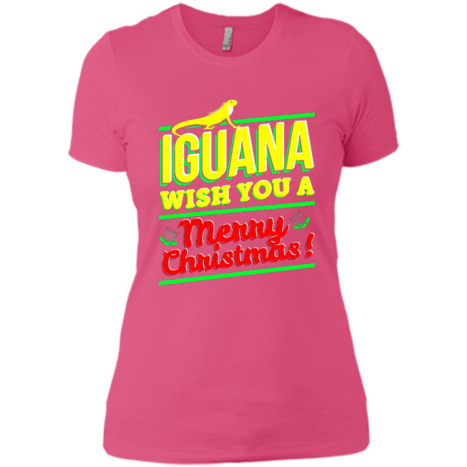 Iguana Wish You A Merry Christmas Animal - Ladies' Boyfriend T-Shirt