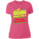 Iguana Wish You A Merry Christmas Animal - Ladies' Boyfriend T-Shirt