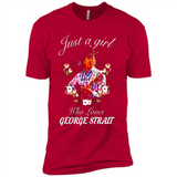 Just a Girl Who Loves Music George Strait Shirt PINGPONG - Premium Short Sleeve T-Shirt