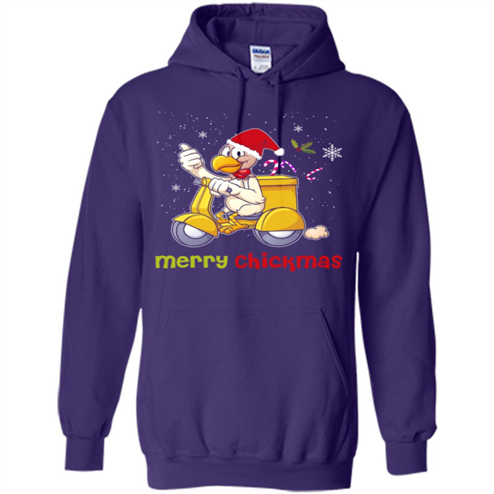 Funny Santa Christmas Chicken Shirt - Merry Chickmas - Hoodie