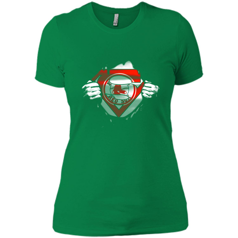 Boston Red Sox And Superman Fans - Ladies' Boyfriend T-Shirt