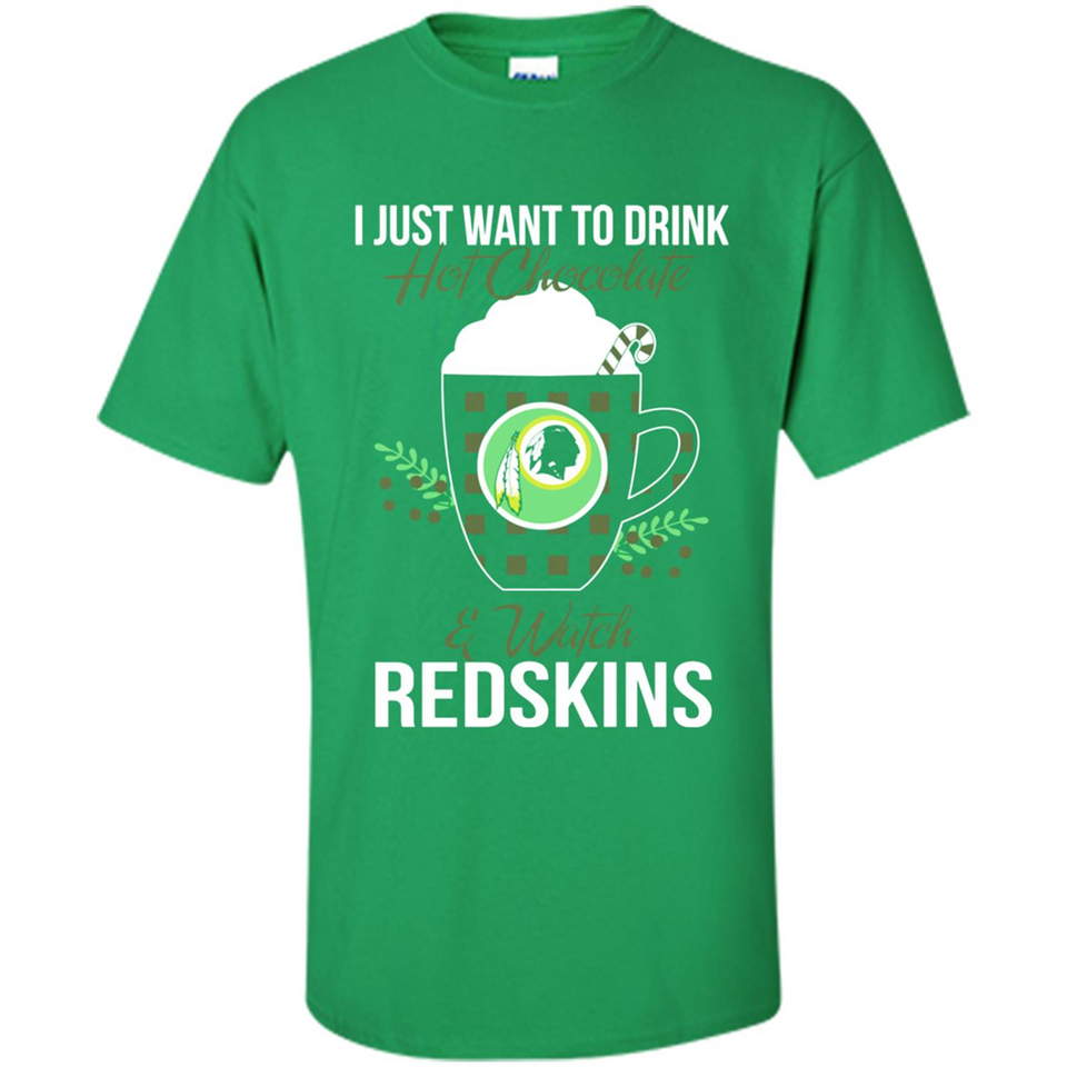 I Just Want To Drink Hot Chocolate & Watch Washington Redskins Ugly Christmas Sweater PINGPONG