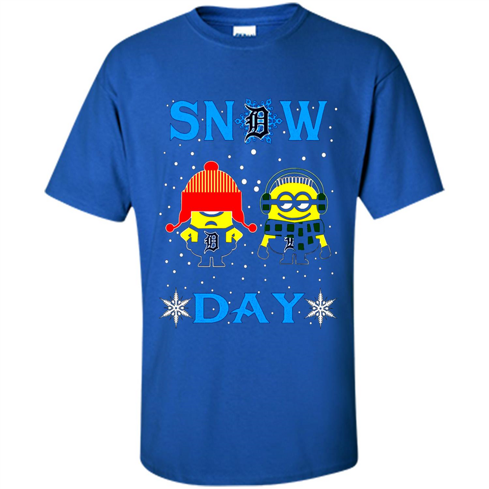 Snow Day Shirt For Detroit Tigers Vs Minion Fans pingpong