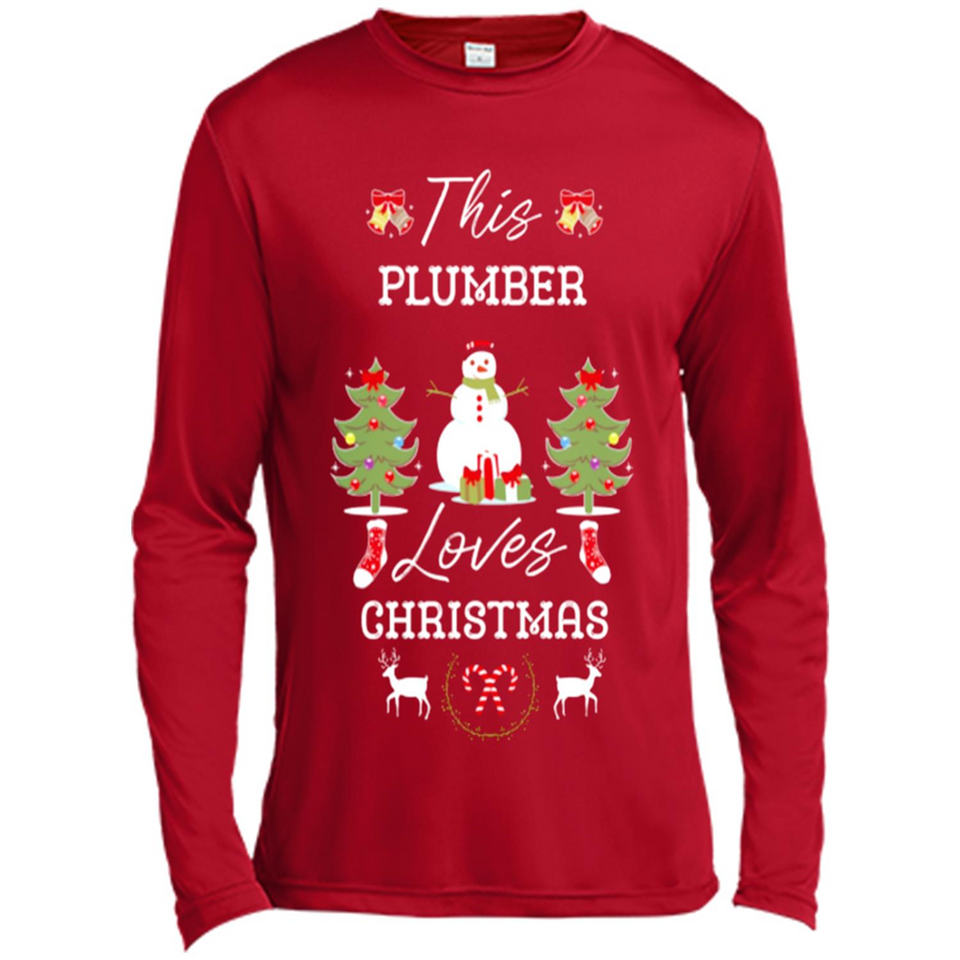 This Plumber Loves Christmas Tree Shirt with Snowman