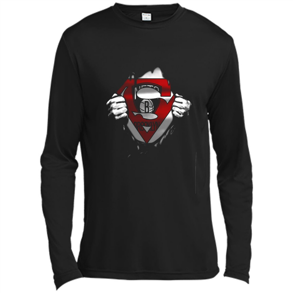 Brooklyn Nets And Superman Fans - Canvas Long Sleeve T-Shirt