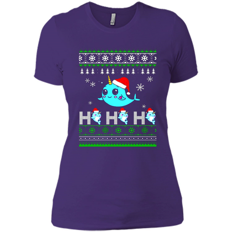 Narwhal christmas sweatshirt hoodie long PINGPONG - Ladies' Boyfriend T-Shirt