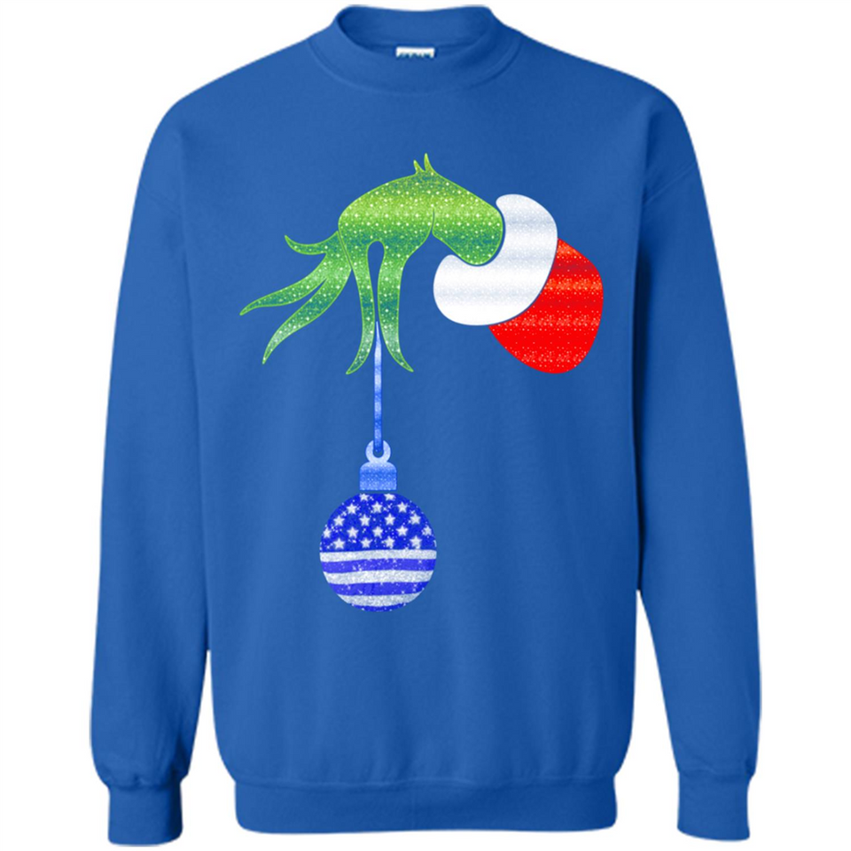 Grinch Holding American Flag ornament Christmas