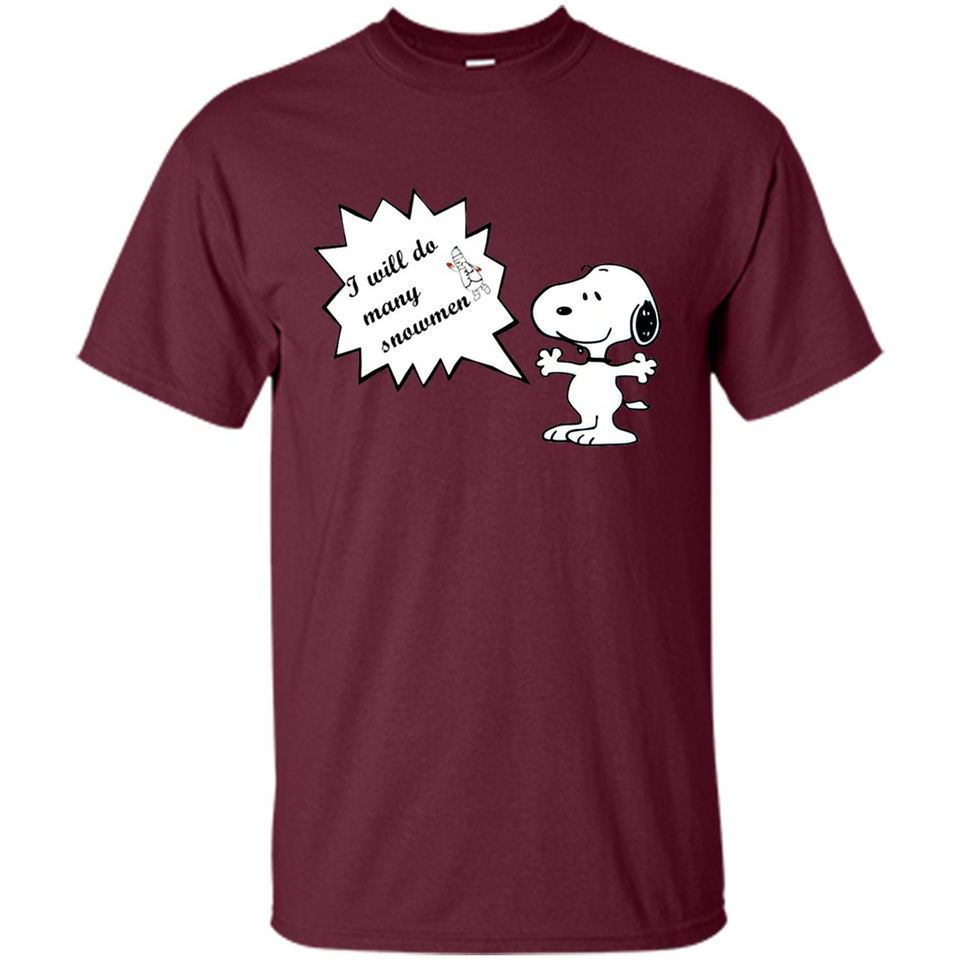 Snoopy I Will Do Many Snowman Christmas