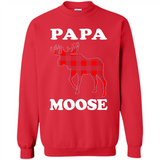 Papa Moose Funny Christmas Plaid Buffalo T-Shirt - Sweatshirt
