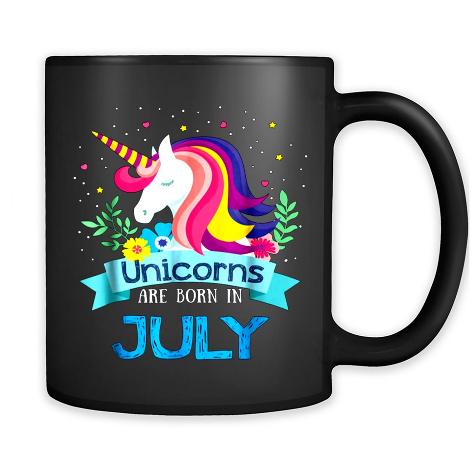 Unicorns are born in July Birthday Rainbow Gift Ladies Custom