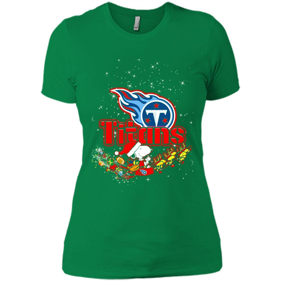 Snoopy Christmas Tennessee Titans - Ladies' Boyfriend T-Shirt