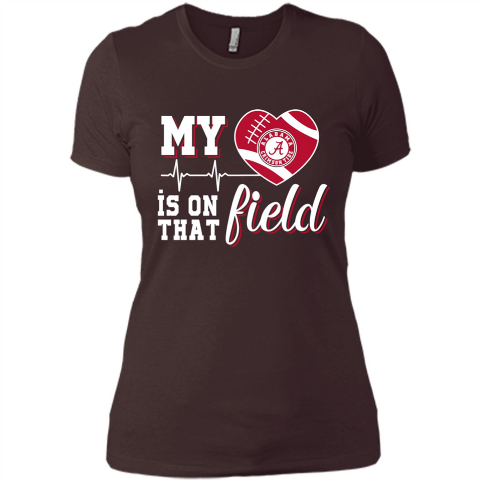 Alabama Crimson Football My Heart is on that Field - Ladies' Boyfriend T-Shirt