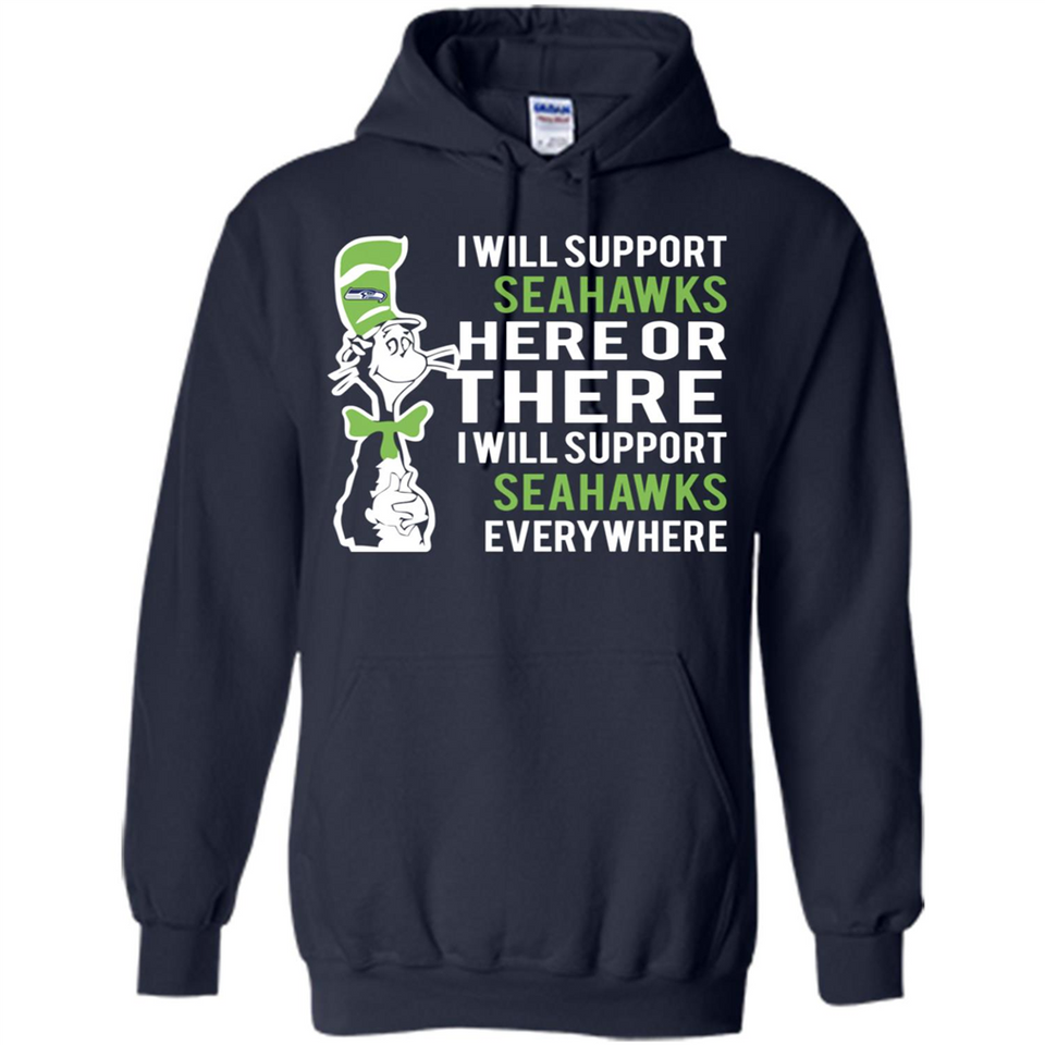 Shirt For Dr Seuss Cat And Seattle Seahawks Fans - Hoodie