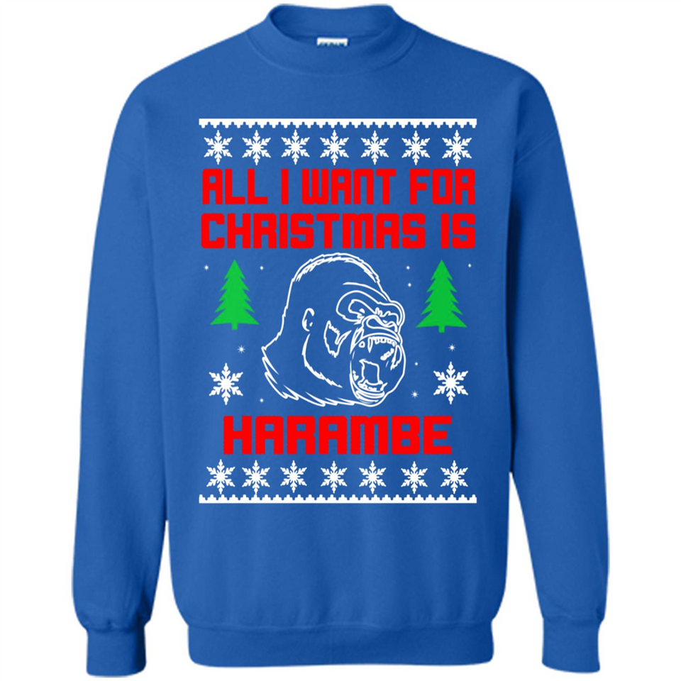 All I Want For Christmas Is HarambeT Rex Attack Reindeer ugly sweater PINGPONG