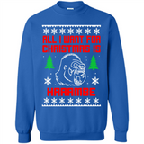 All I Want For Christmas Is HarambeT Rex Attack Reindeer ugly sweater PINGPONG