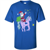 Distressed Retro Santa Riding Unicorn - Shirt
