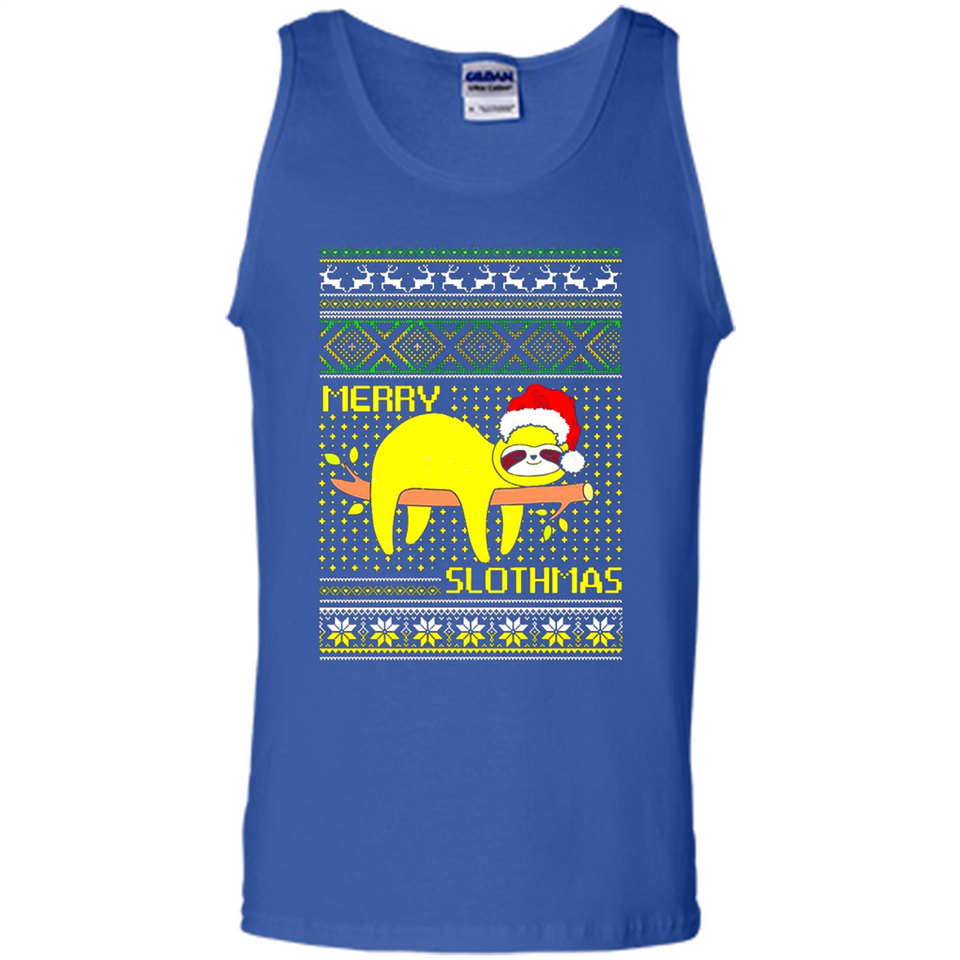 Merry Slothmas Sloth Christmas Sweater PINGPONG - Tank Top