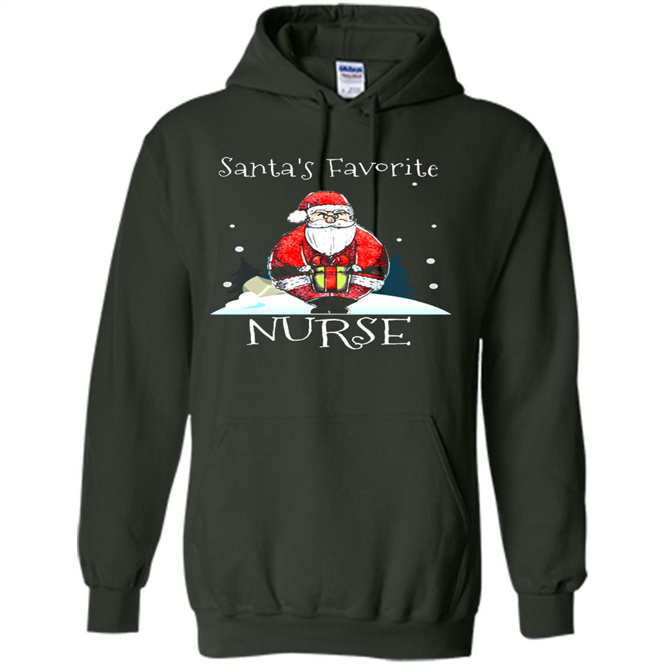 Funny Christmas Nurse Shirt, Santa_s Favorite Nurse - Hoodie