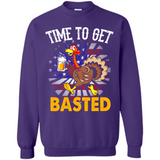 Time To Get Basted Funny Turkey Beer Thanksgiving - Sweatshirt